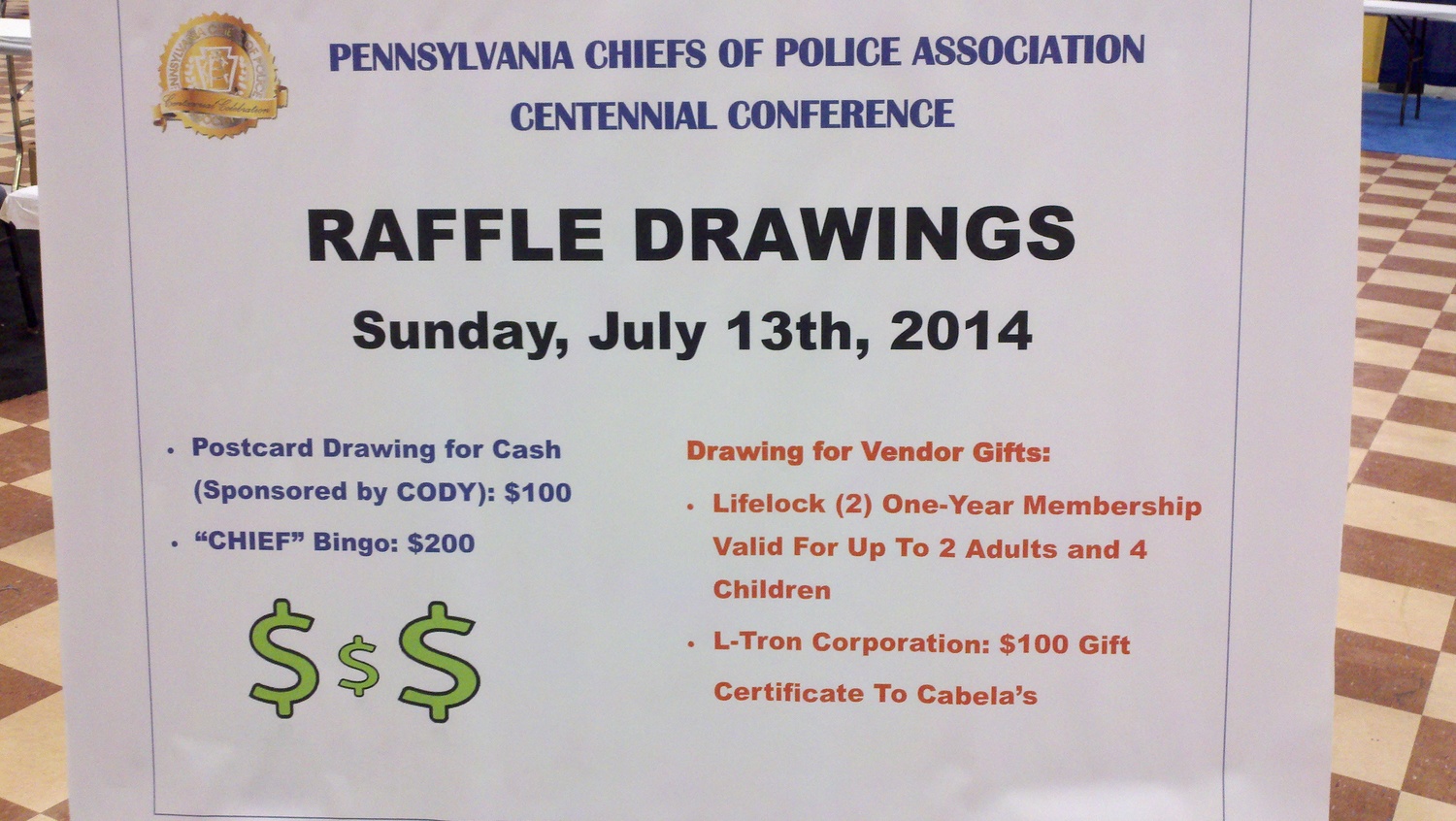 PCPA 2014 Sign for Raffle