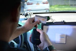 Scan a Driver's License above the steering wheel to increase awareness of your surroundings