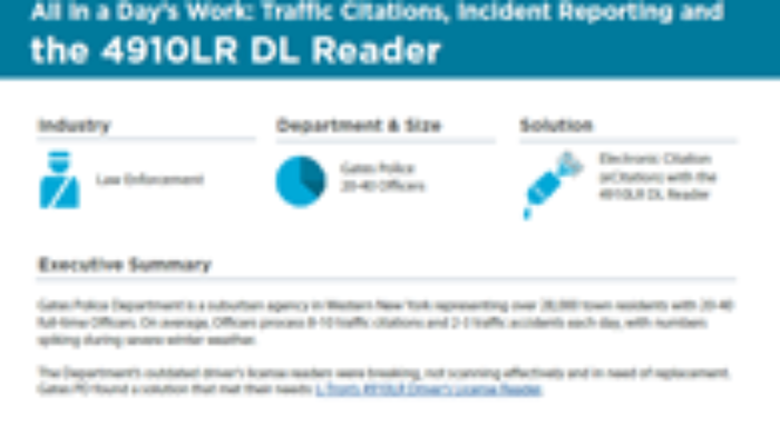 All in a Day’s Work: Traffic Citations Incident Reporting and the 4910LR