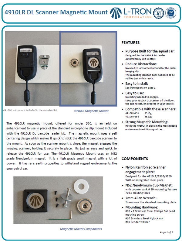 4910LR magnetic mount datasheet p1