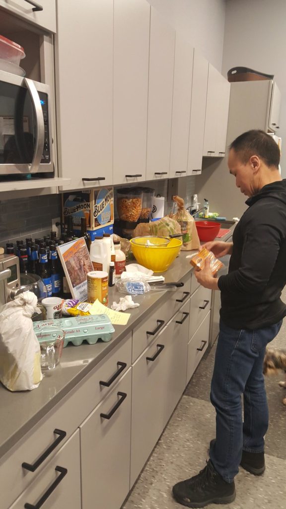 Tom making pancakes for National Pancake Day