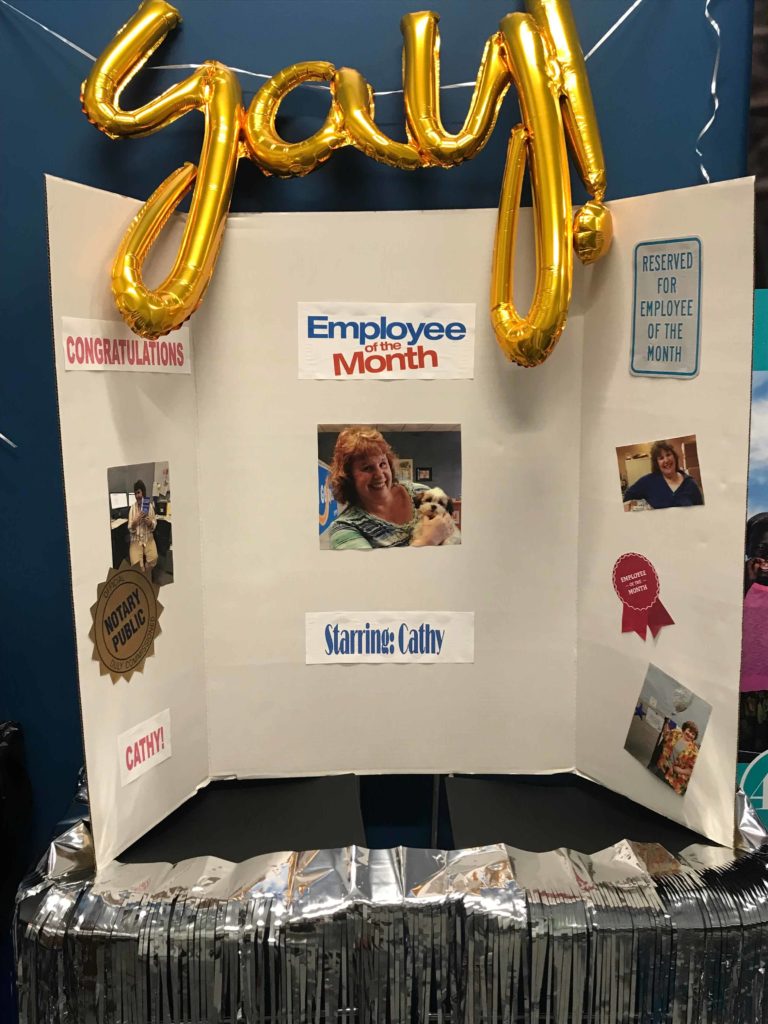 Congrats to Cathy on Employee of the month