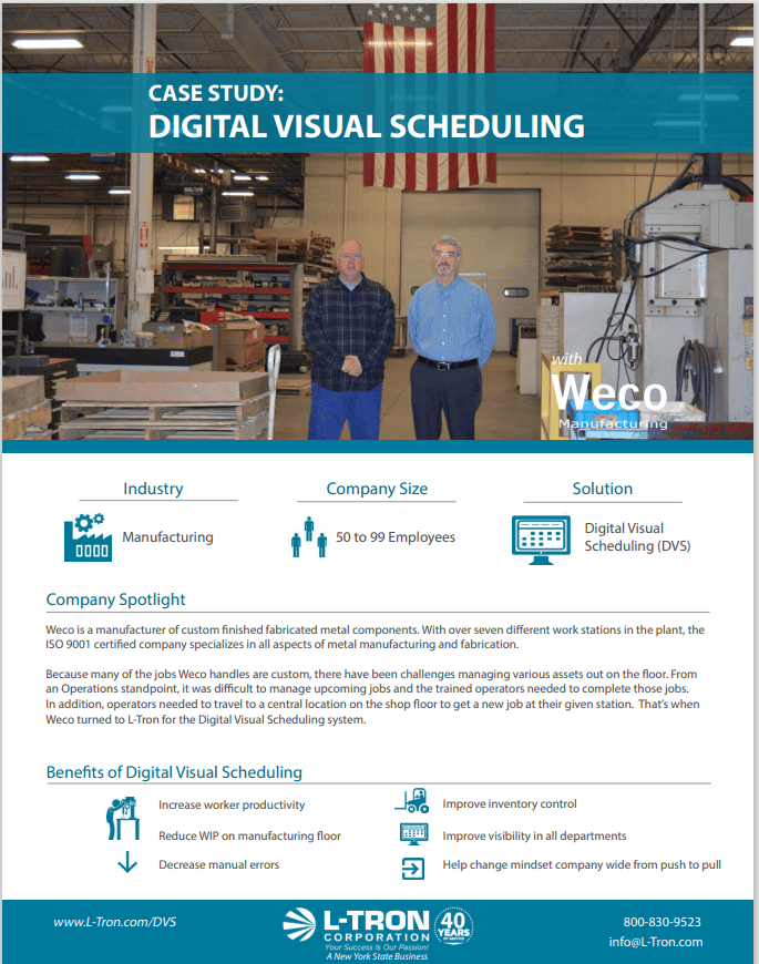 Weco Digital Visual Scheduling Case Study