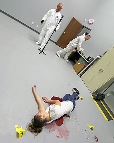 mock homicide scene