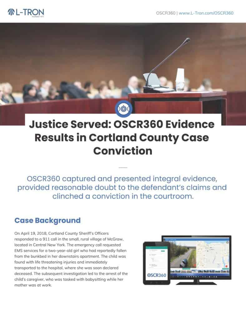Cortland Case Study - OSCR evidence results in Conviction