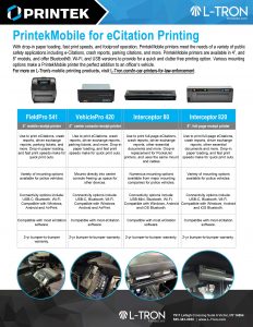 [One-Page] Printek Product Comparison for eCitation Printing