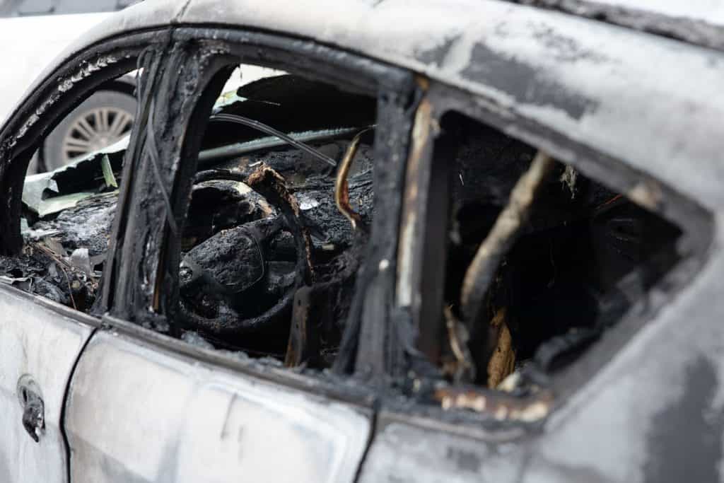 vehicle fire investigations - burned out car