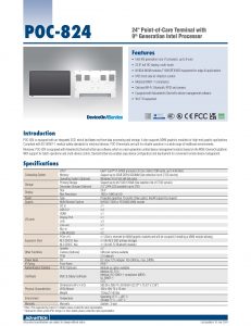 Advantech Point-of-care Terminal POC-824 Data Sheet preview