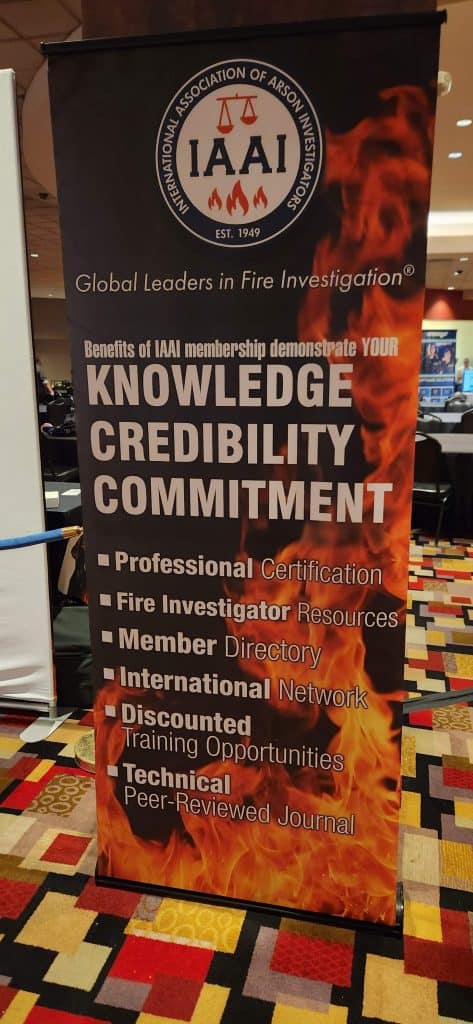 IAAI Fire Investigations Training Conference Sign
